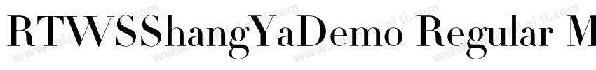 RTWSShangYaDemo Regular MicrosoftYa字体转换